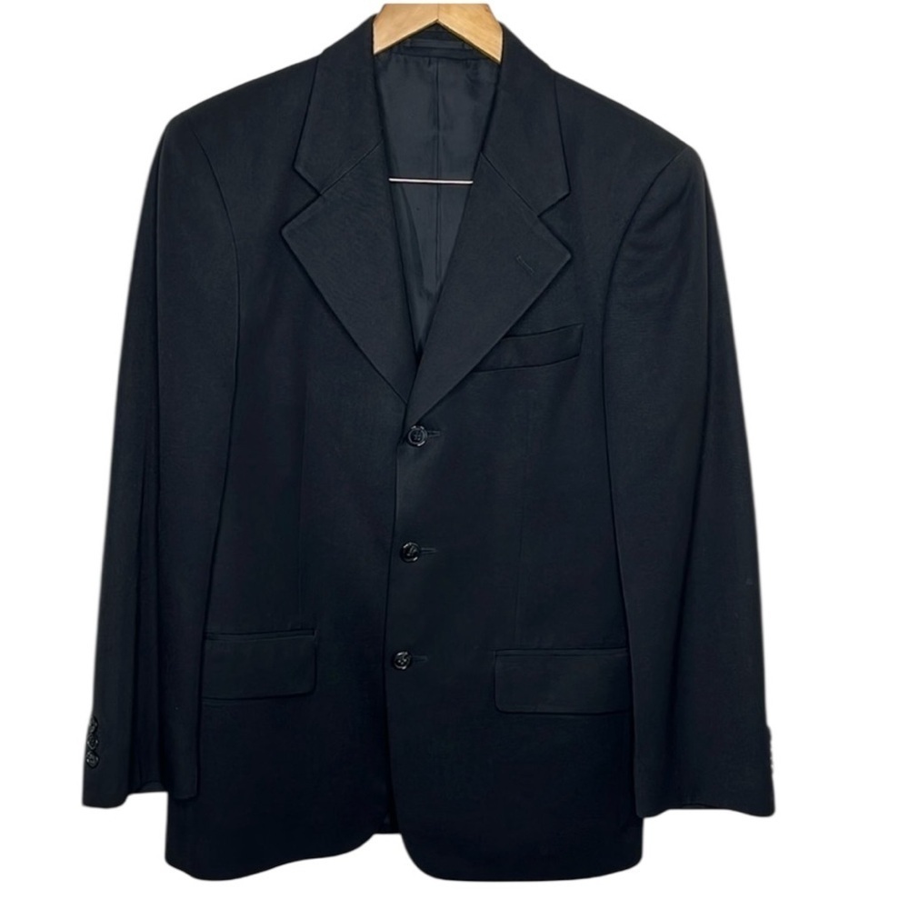 Valentino Uomo Black 3 Button Blazer Sportscoat Men Size 48 R